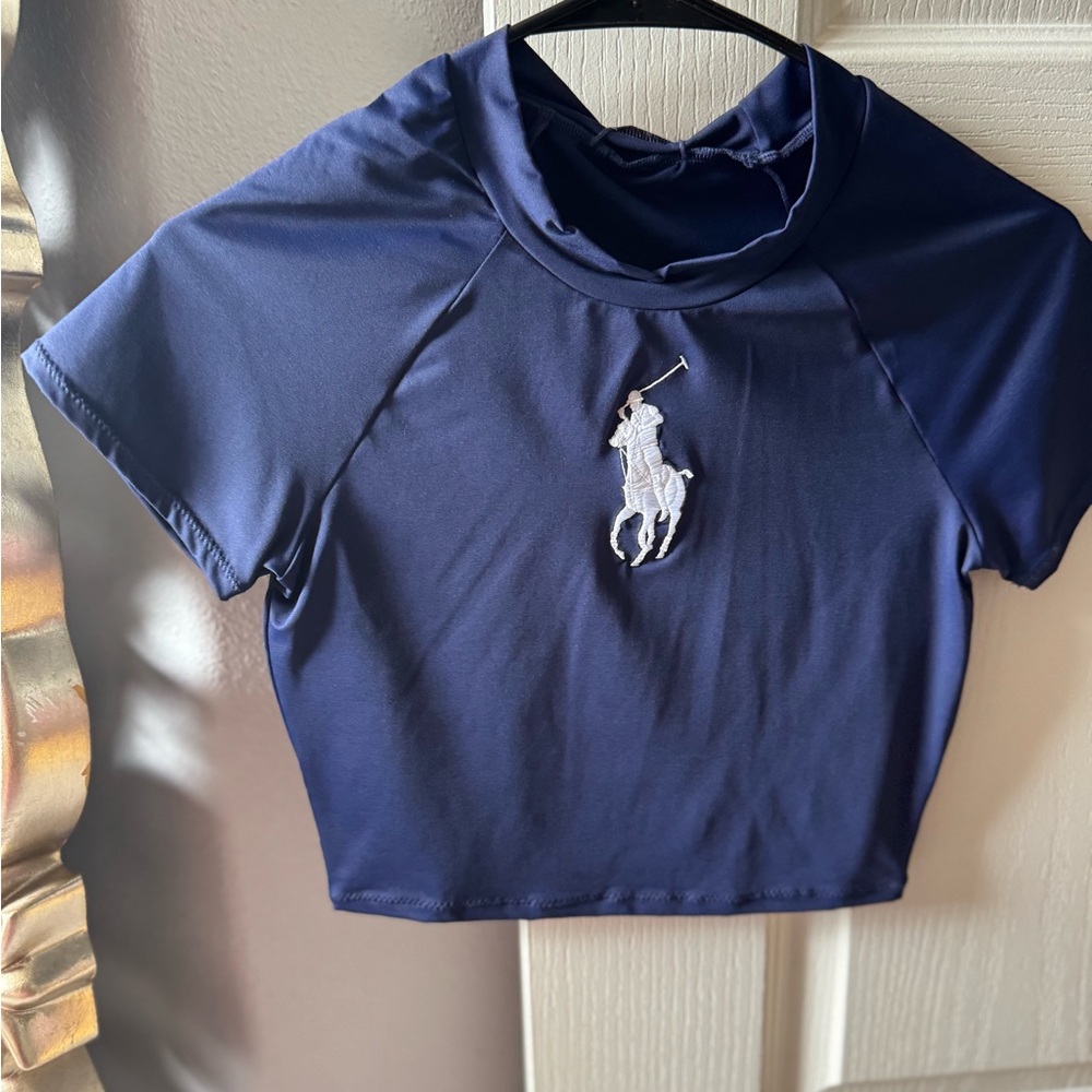 Polo by Ralph Lauren Navy Blue Crop Top brand new never worn no tags